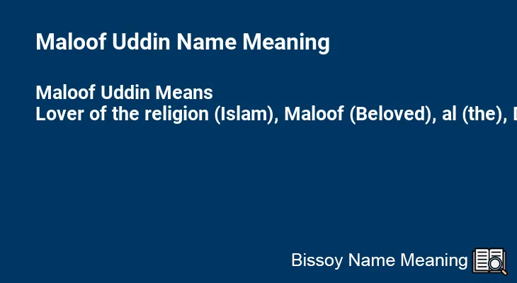 Maloof Uddin Name Meaning